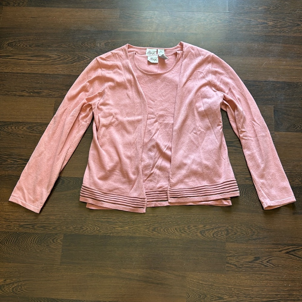 Madison & Max Cardigan and Top Set Pink Large